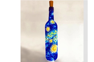 Paint Nite: Starry Night Wine Bottle With Fairy Lights